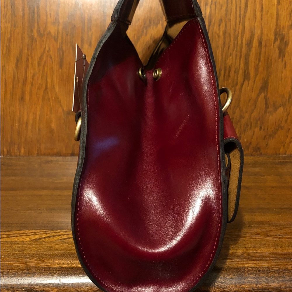 NWT-Patricia Nash-Milania Convertible Satchel-Oxblood-Vintage Distressed-$249 - Picture 6 of 16
